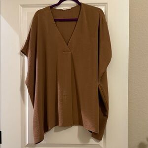 Entro Brown V-Neck Blouse
